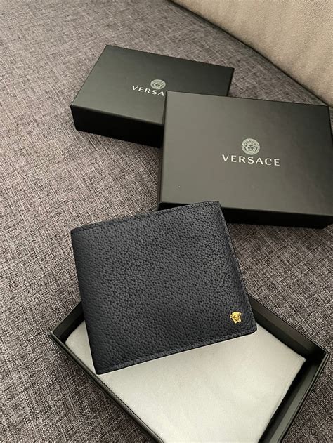 grained calf leather wallet versace|Versace Versace Myth Wallet .